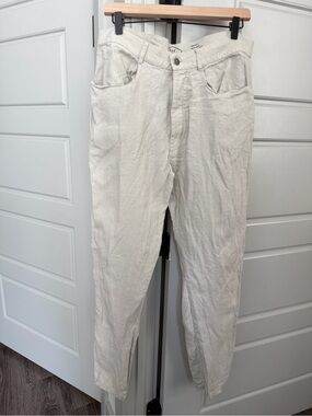 Alex Crane Cham Linen Pants in Bone